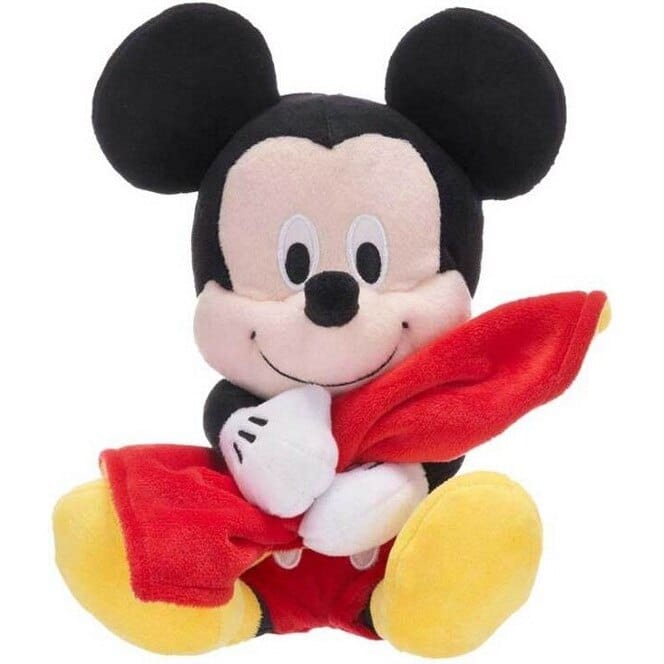 Jucarie de plus Disney Mickey Mouse cu Paturica Moale Integrata, 22 Cm - LUDIRO