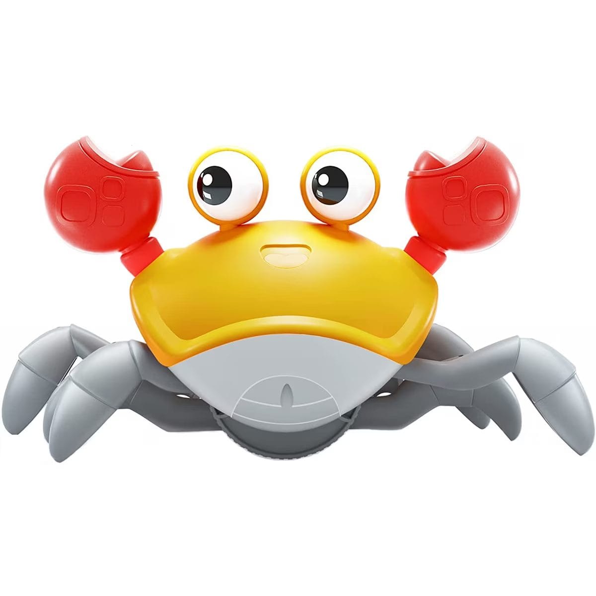 Jucarie Interactiva Bebelusi, Crab Care se Taraste, Muzica, Senzor de Obstacole, Stimuleaza Miscarea, Acumulator cu Incarcare USB, Portocaliu, 23x14x11 Cm, + 9 Luni - LUDIRO
