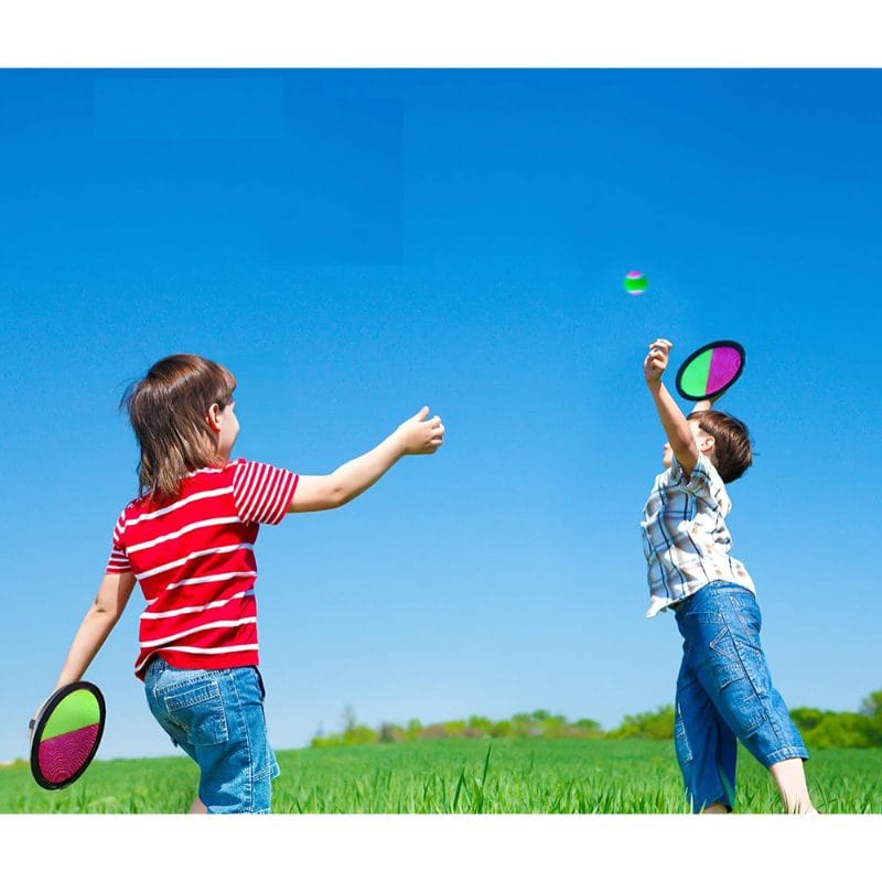 Set Interactiv Arunca si Prinde pentru Copii, 2 Palete cu Scai, Diametru 20 cm, 1 Minge, + 3 Ani - LUDIRO