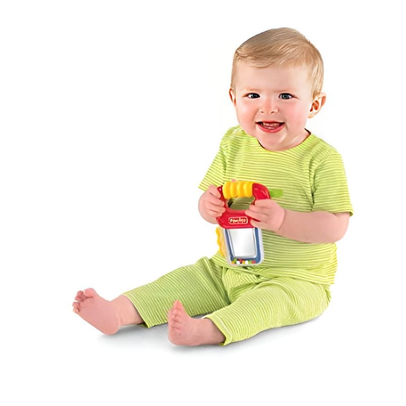 Jucarie Dentitie Fisher Price, Model Fierastrau cu Oglinda, 13 cm - LUDIRO