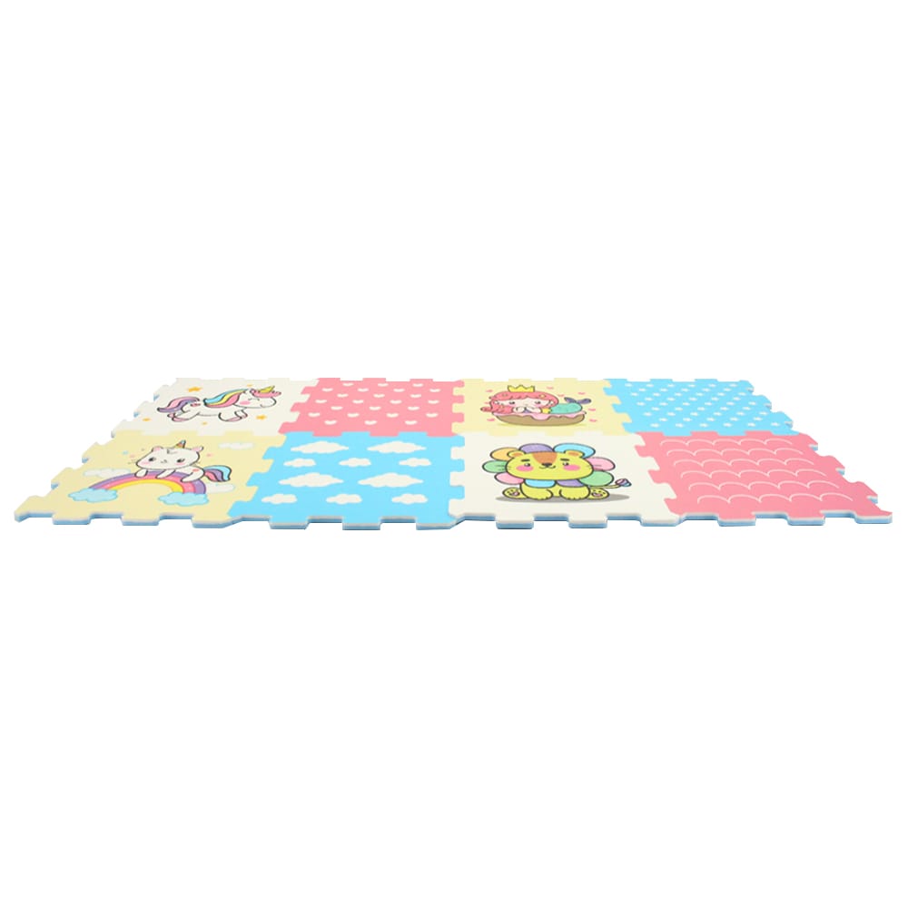 Covor Puzzle copii LUDIRO, 8 Piese Unicorni 30x30 Cm, Saltea Joaca din Spuma EVA Antiderapanta - LUDIRO