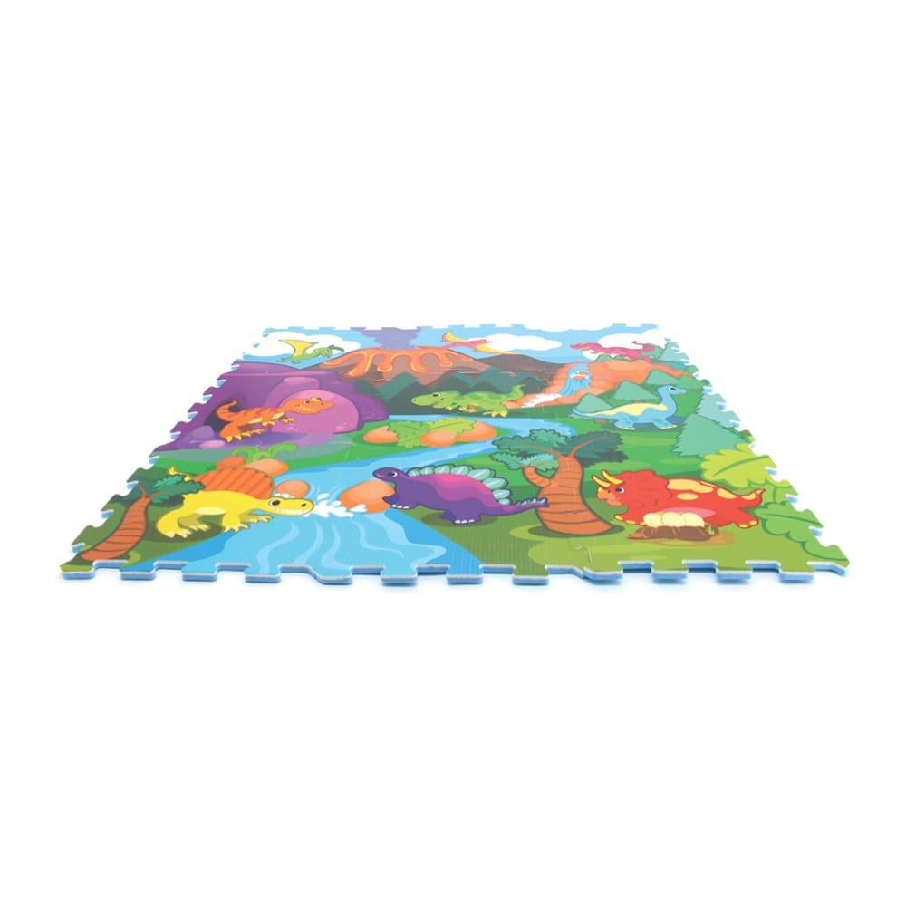 Covor Puzzle din Spuma EVA pentru Copii Ludiro, Set 9 Piese Educationale cu Lumea Dinozaurilor - LUDIRO