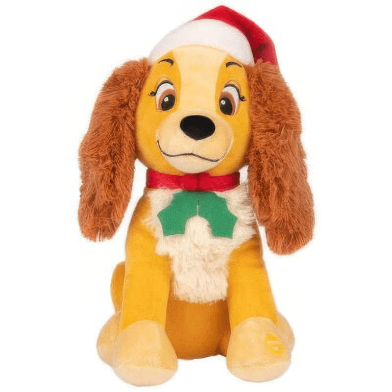 Jucarie de plus Disney de Craciun cu sunet Lady, 30 cm - Disney