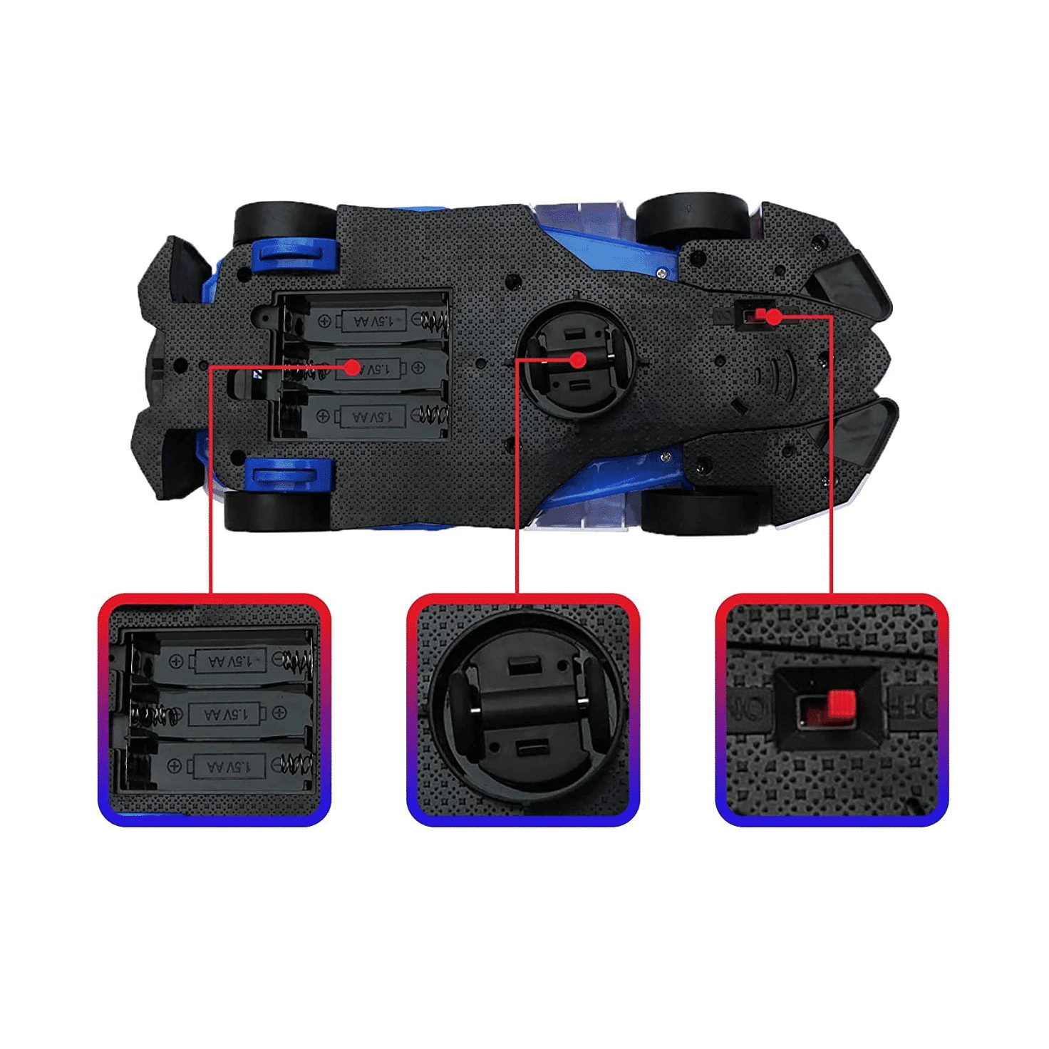 Masinuta de Politie Transformabila in Avion, Cu Sunete si Lumini Led Interactive, 25.4x5x11 Cm, Alb Albastru, + 3 Ani - LUDIRO