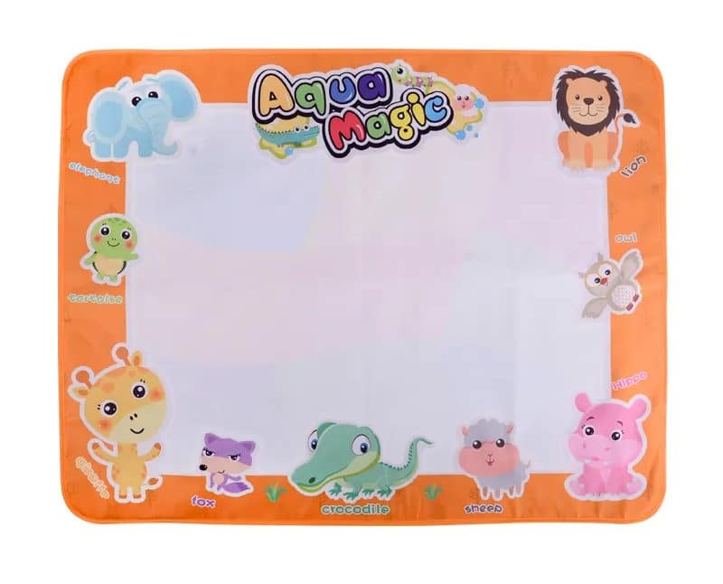 Set Pictura cu Apa, Covoras Water Magic, Animale, Portocaliu, Multiple Accesorii,100 x 80 Cm, + 3 Ani - LUDIRO
