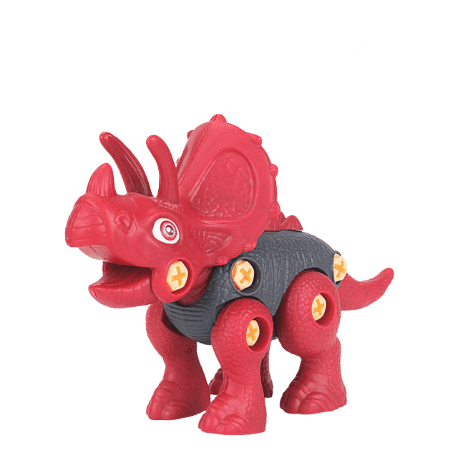 Set 2 Jucarii Interactive STEM DIY, Dinozauri de Construit, Triceratops si Velociraptor, Rosu Verde, + 3 Ani - LUDIRO