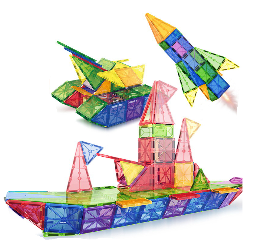 Set de Constructie Inteligent, Blocuri Magnetice STEM si Roti, Educativ si Creativ, 108 Piese, + 3 Ani - LUDIRO