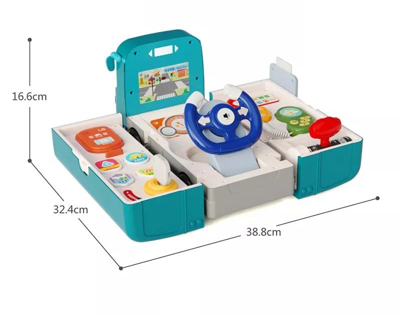 Simulatorul LUDIRO deschis: 38,8 cm lățime, 32,4 cm adâncime și 16,6 cm înălțime.