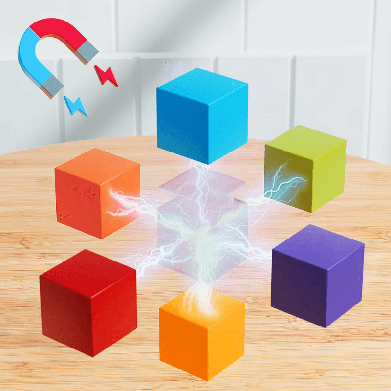 Set Cuburi Magnetice Educative 3D Ludiro, 96 Piese pentru Creativitate, Logica si Dezvoltare STEM - LUDIRO