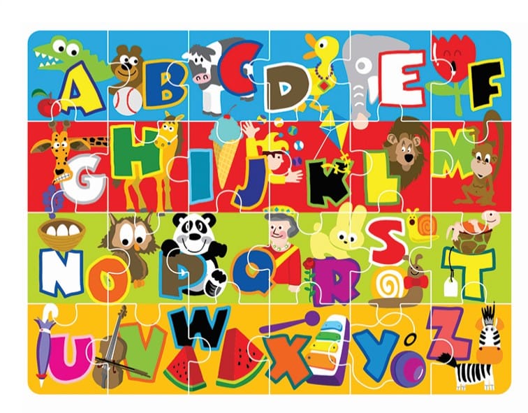 Resigilat - Covor Puzzle, Spuma EVA, Alfabet Colorat A-Z cu 24 de Piese Mari, Joc de Invatare Sigur, Non-toxic - LUDIRO