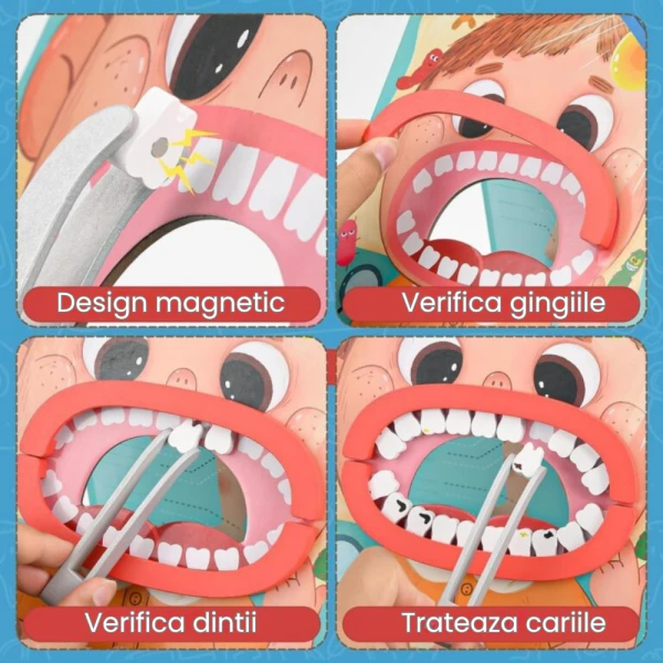 Set Doctor Dentist cu Placa de Suport Magnetică, Roz, 30 Piese, 3+ Ani - LUDIRO