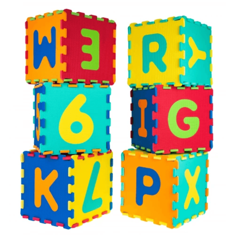 Covor Puzzle copii LUDIRO cu Cifre si Litere A-Z Detasabile, Spuma EVA Sigura - LUDIRO