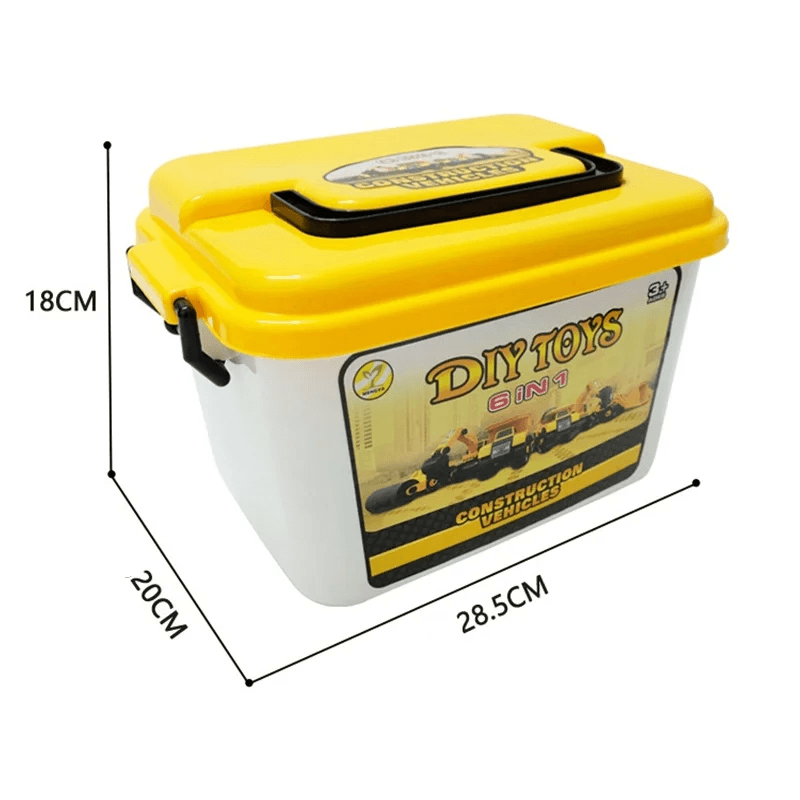Utilaje Constructii pentru Copii 6 in 1 Ludiro, 104 Piese DIY cu Surubelnita - LUDIRO