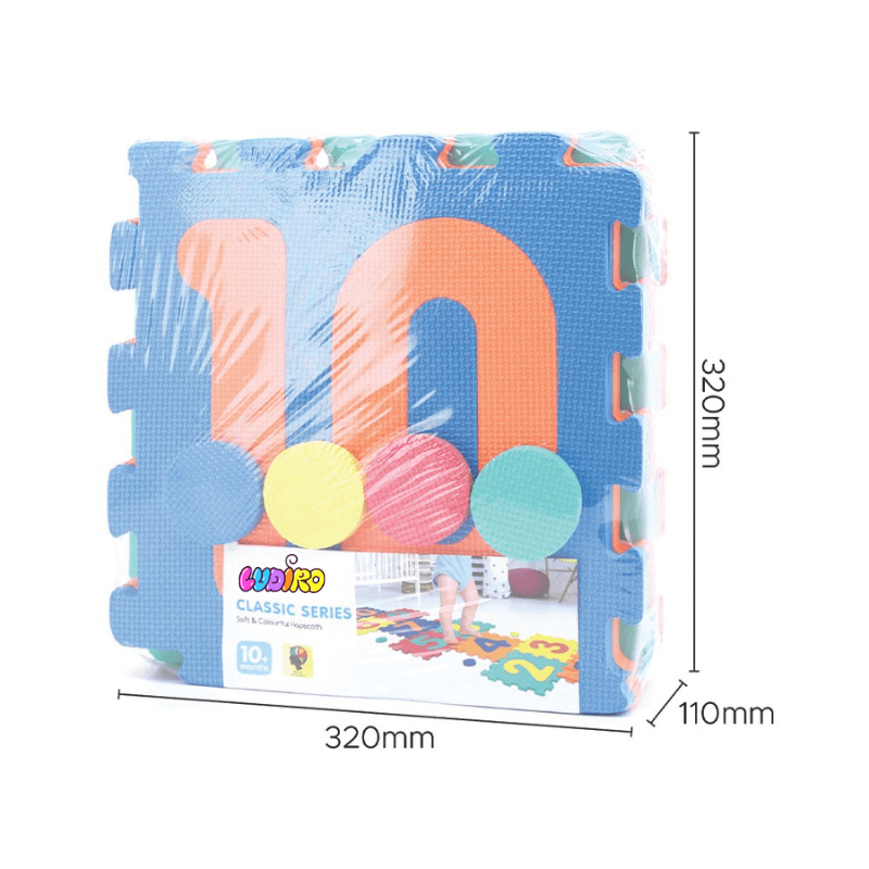 Covor Puzzle din Spuma EVA pentru Copii Ludiro, Set 10 Piese Educationale cu Jocul Sotron - LUDIRO
