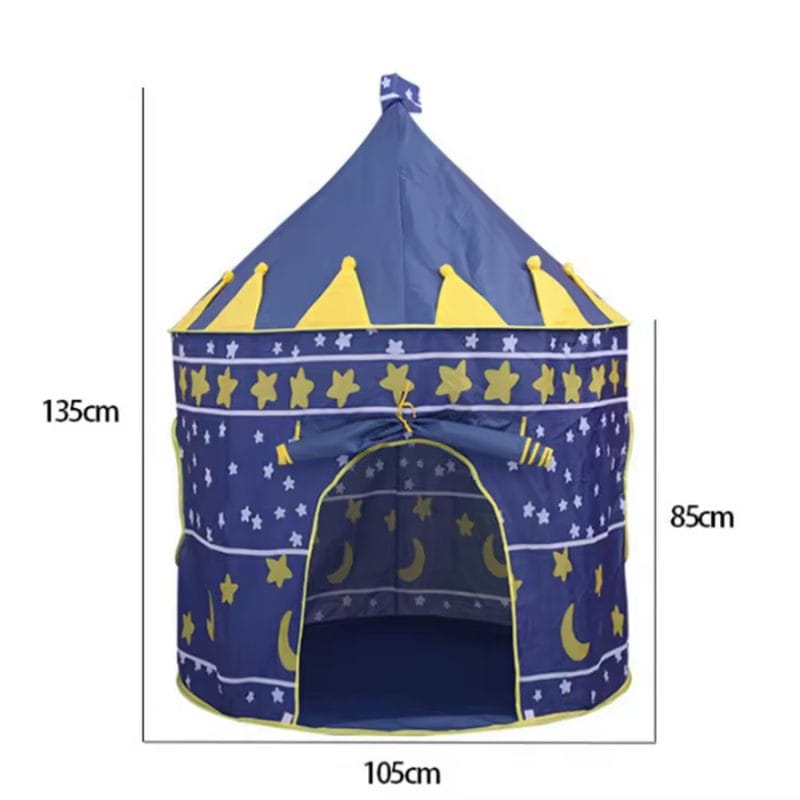 Cort de Joaca pentru Copii, Castelul Cavalerilor, Albastru, 135 x 105 x 105 Cm, Ideal pentru Aventuri si Distractie Infinita, + 3 Ani - LUDIRO