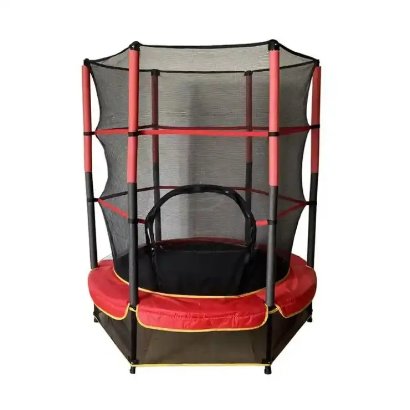 Trambulina pentru Copii LUDIRO, Diametru 140 Cm, Inaltime 160 Cm, Cu Plasa de Siguranta, Suporta 200 kg, Interior sau Exterior, Pentru Dezvoltarea Echilibrului, Rosie, + 3 Ani - LUDIRO