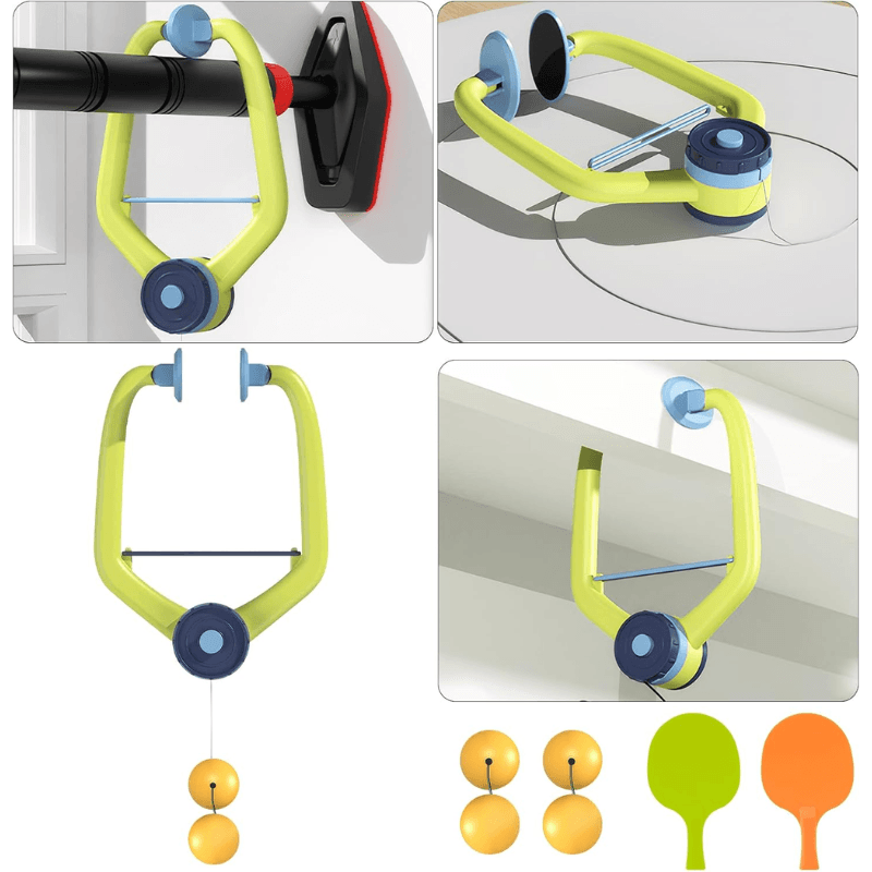 Set de Joaca Ping Pong cu Prindere pe Tocul Usii cu Palete,Bile si Sistem Automat de Retur al Mingii - LUDIRO