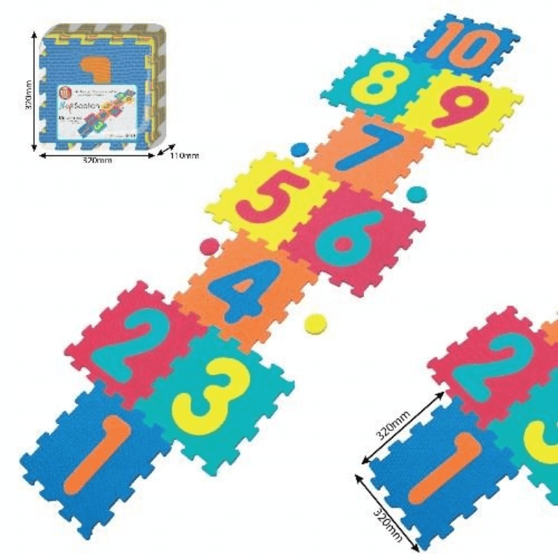 Covor Puzzle din Spuma EVA pentru Copii Ludiro, Set 10 Piese Educationale cu Jocul Sotron - LUDIRO
