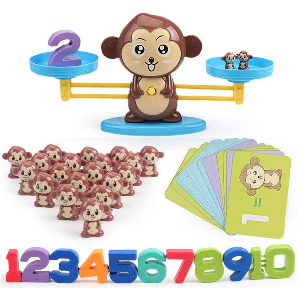 Resigilat - Jucarie Educativa pentru Matematica STEM, Balanta Maimuta, Invata Numerele prin Joc, + 3 Ani - LUDIRO