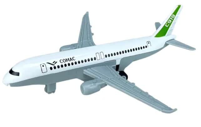 Avion in Miniatura, Pull Back, Alb Verde, 13.5x11x2 Cm, + 3 Ani - LUDIRO