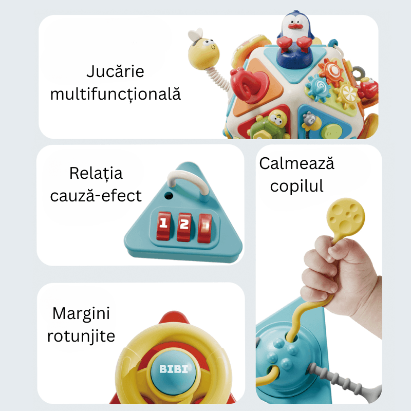Detalii ale mecanismelor manuale și pieselor rotative ale centrului de activități LUDIRO resigilat