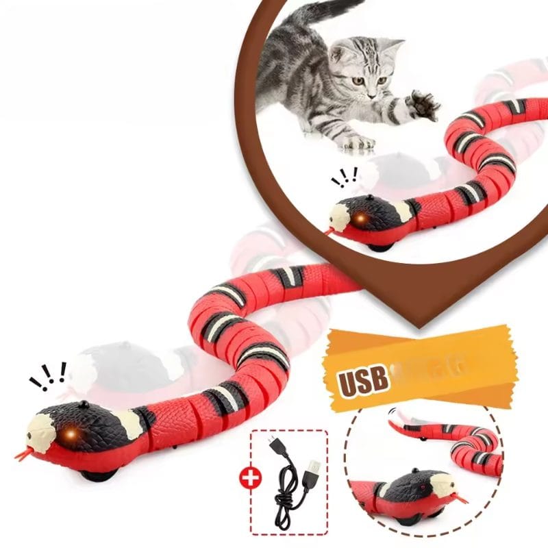 Jucarie Interactiva Sarpe RC, cu Incarcare USB, Miscare Realista in S, Senzatie Educativa si Distractiva pentru Animale de Companie, Perfect pentru Dezvoltarea Creativitatii si a Reflexelor, +6 Ani - LUDIRO