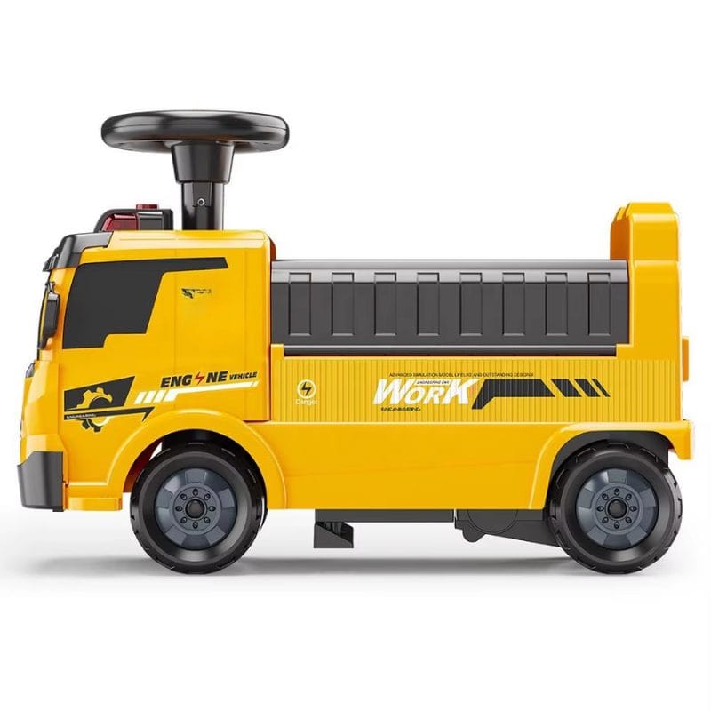Camion 4 in 1 cu Functie Ride-On, Circuit Interactiv si Macara, Jucarie Educativa pentru Copii cu Volan Multifunctional, Lumini si Sunete, + 3 Ani - LUDIRO