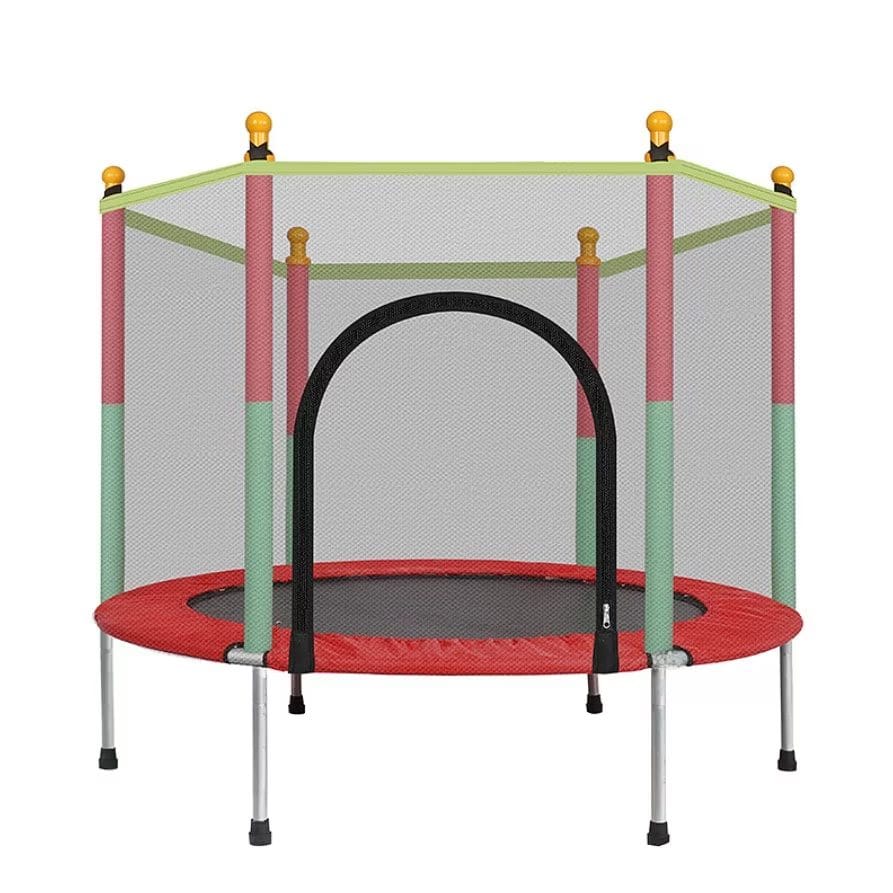 Trambulina pentru Copii pentru Interior si Exterior, 122x140 Cm, Greutate suportata 200 kg, Cu Plasa de Protectie, Rezistenta Ploaie si Raze UV, +3 Ani - LUDIRO