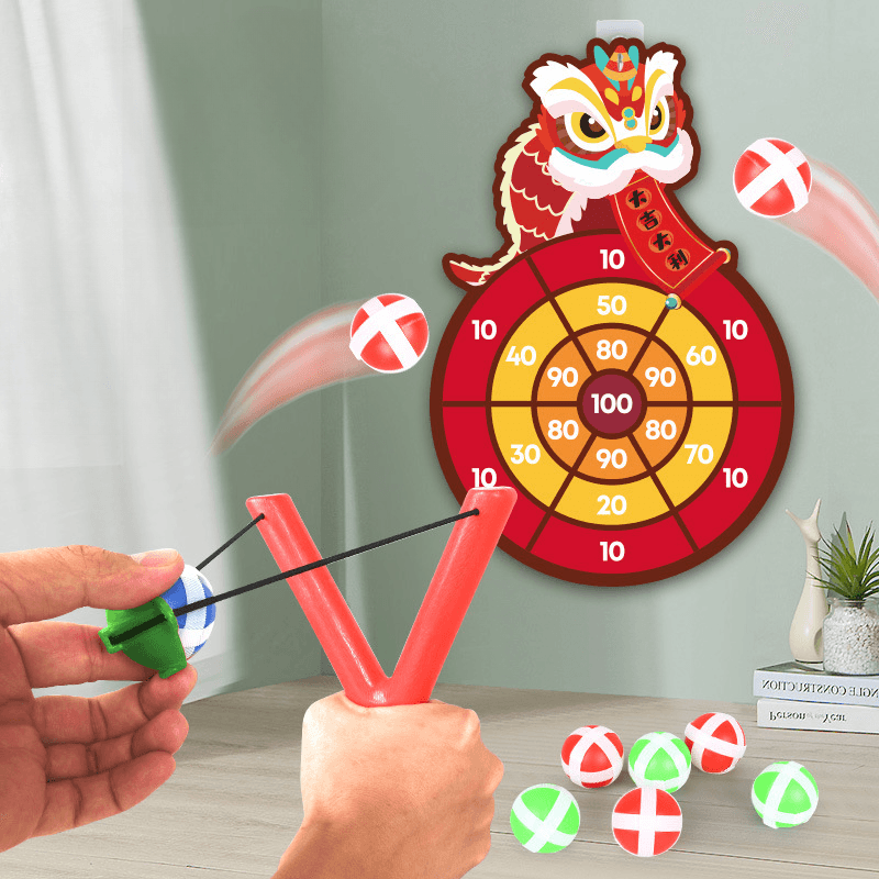 Set Joc Praștie și Țintă Darts cu Velcro – Include 6 Mingi Colorate, Dimensiune 45x30 cm – Activitate Interactivă și Educativă pentru Copii 3+ Ani - LUDIRO