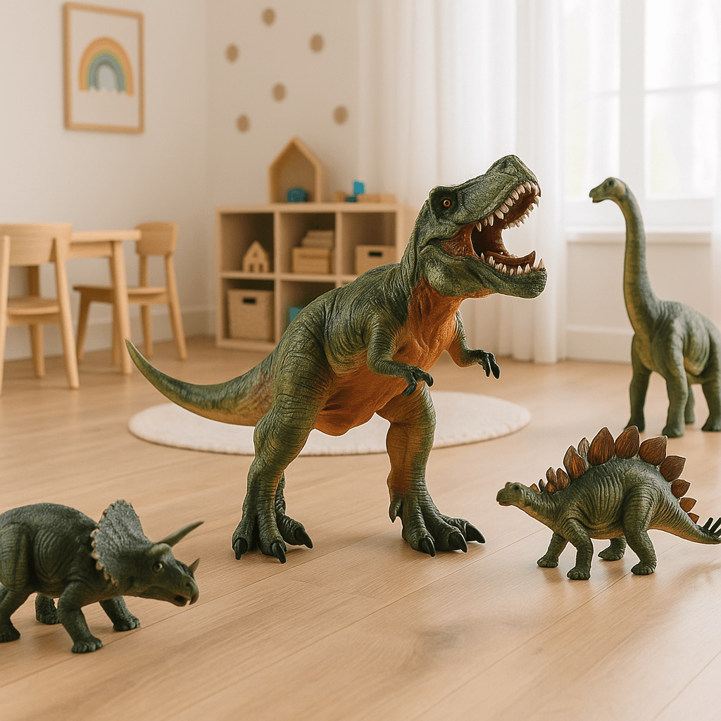 LUDIRO – T-Rex mare într-un decor de joacă cu alte figurine neincluse