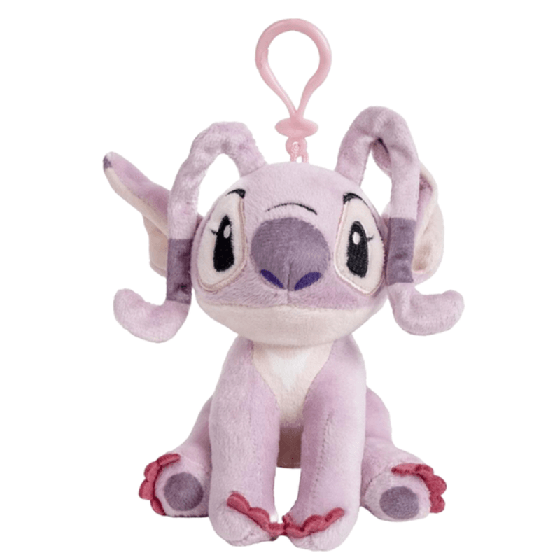 Set 2 Plusuri Disney Stitch & Angel cu Agatatoare, Brelocuri Moi pentru Ghiozdan si Joaca, 10 Cm+ - LUDIRO