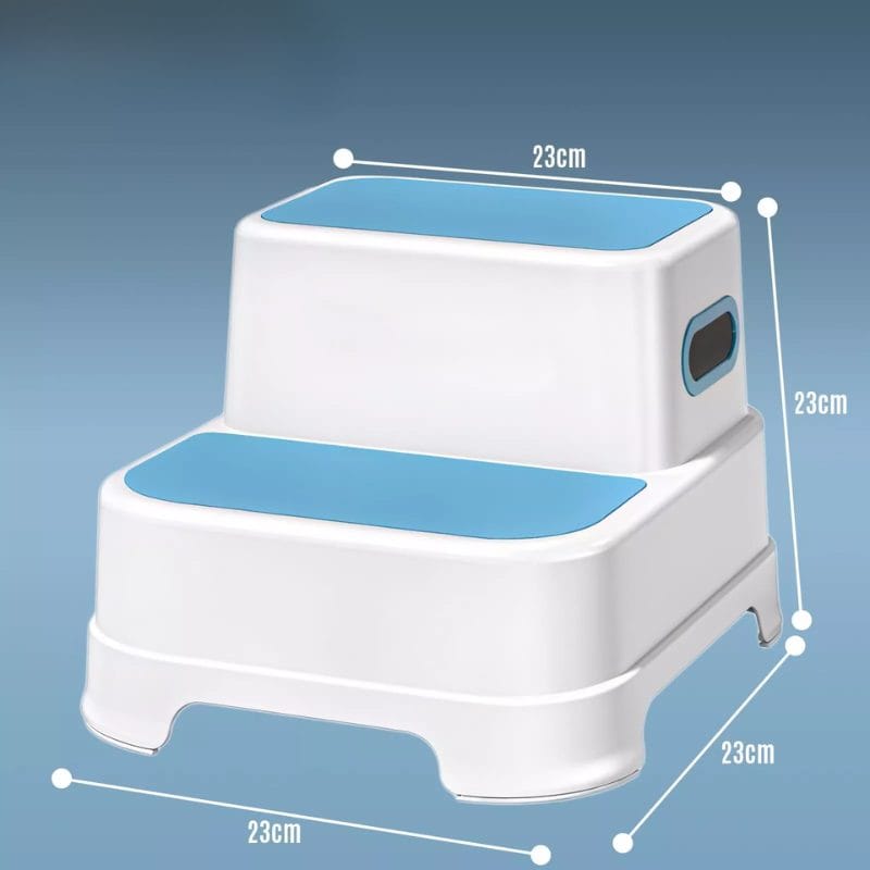 Scarita pentru Copii cu 2 Trepte, Design Antialunecare, Stabilitate Maxima, Usor de Utilizat, Ideala pentru Baie, Bucatarie, Toaleta, Spalat pe Dinti, Acces Mobilier, + 3 Ani - LUDIRO