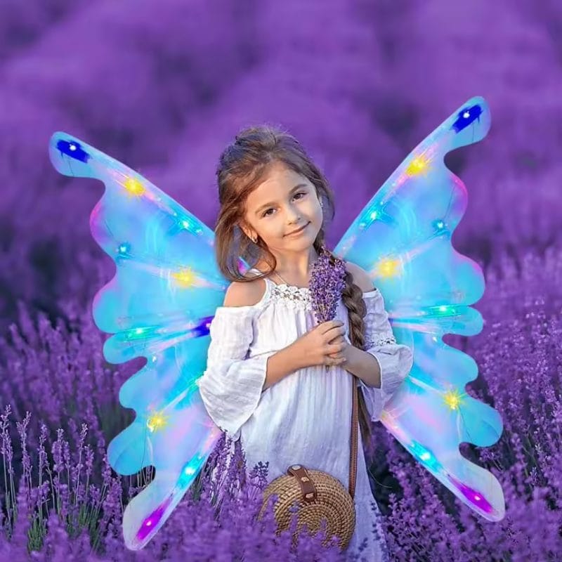 Set Aripi Magice de Zana pentru Copii care se Misca, Cu Efecte Luminoase Fascinante, + 3 Ani - LUDIRO