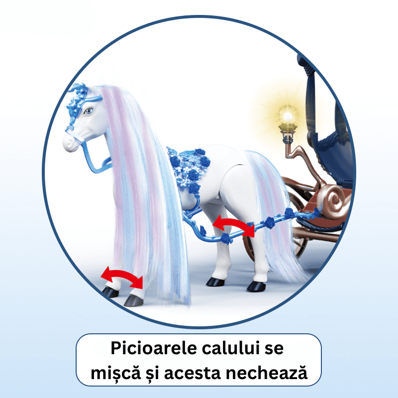 Resigilat - Set Caleasca Magica cu Papusa si Cal, Lumini, Sunete si Elemente de Poveste - LUDIRO