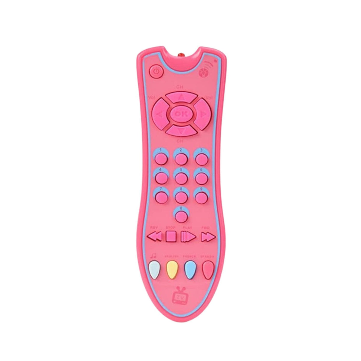 Resigilat - Jucarie Interactiva Telecomanda cu Sunete si Lumini, Invatarea Formelor si a Cifrelor, Roz, + 6 Luni, 18x5x3 Cm - LUDIRO