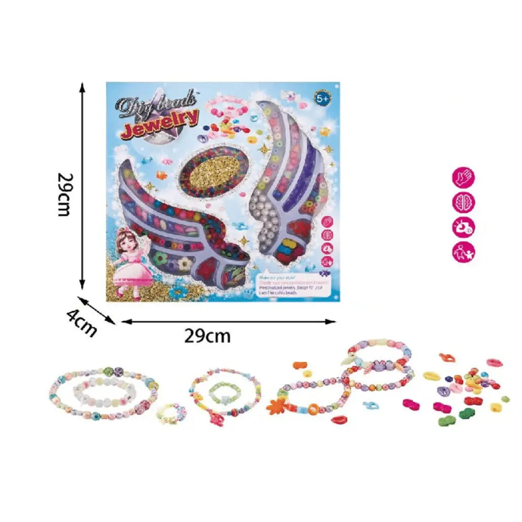 Set pentru Artizanat, Bratari cu Margele, Fluturas, Multicolor, 29x4x29 cm, + 5 Ani - LUDIRO