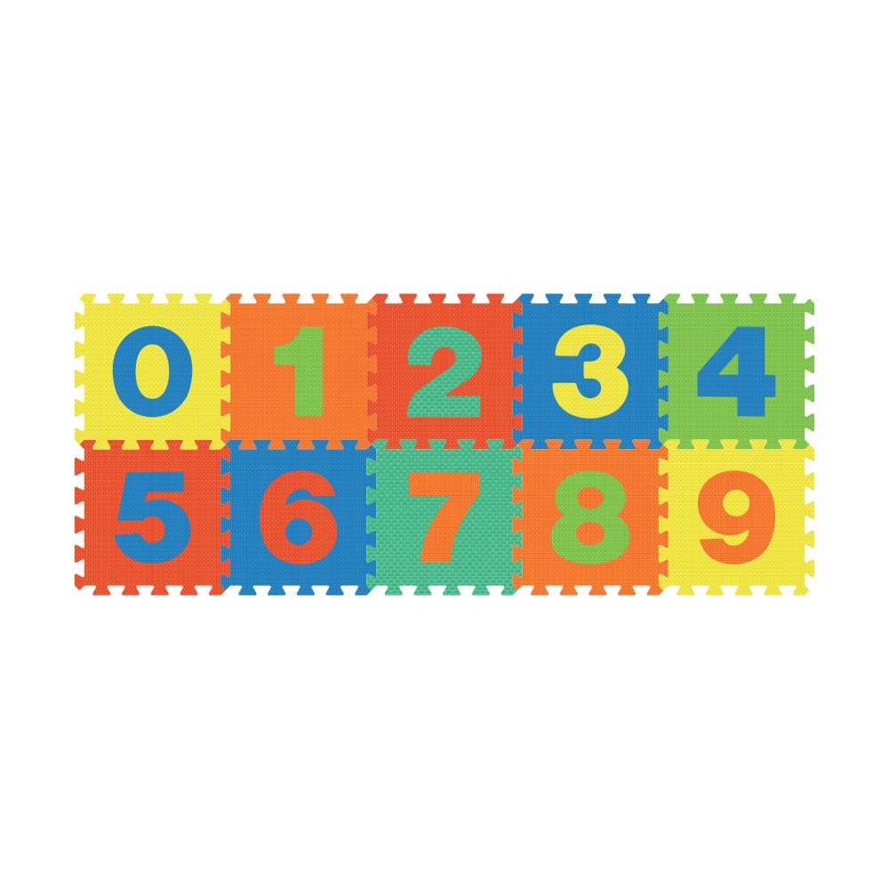 Covor Puzzle copii LUDIRO cu Cifre 0-9 Detasabile, Spuma EVA Sigura, 10 Piese 32x32 cm - LUDIRO