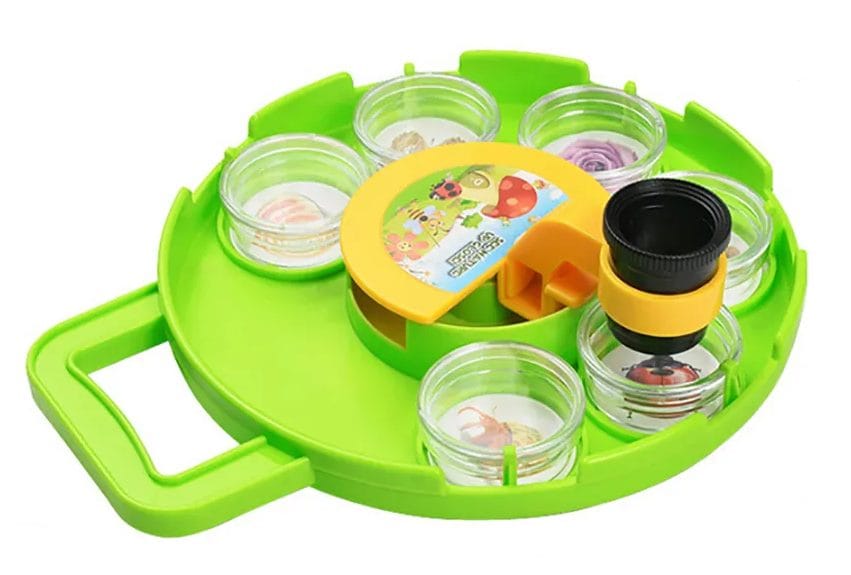 Resigilat - Set Educativ, Microscop Detasabil, Observator de Insecte, 6 Recipiente, Placa Rotativa, 22.5x18.5x6 Cm, + 8 Ani - LUDIRO