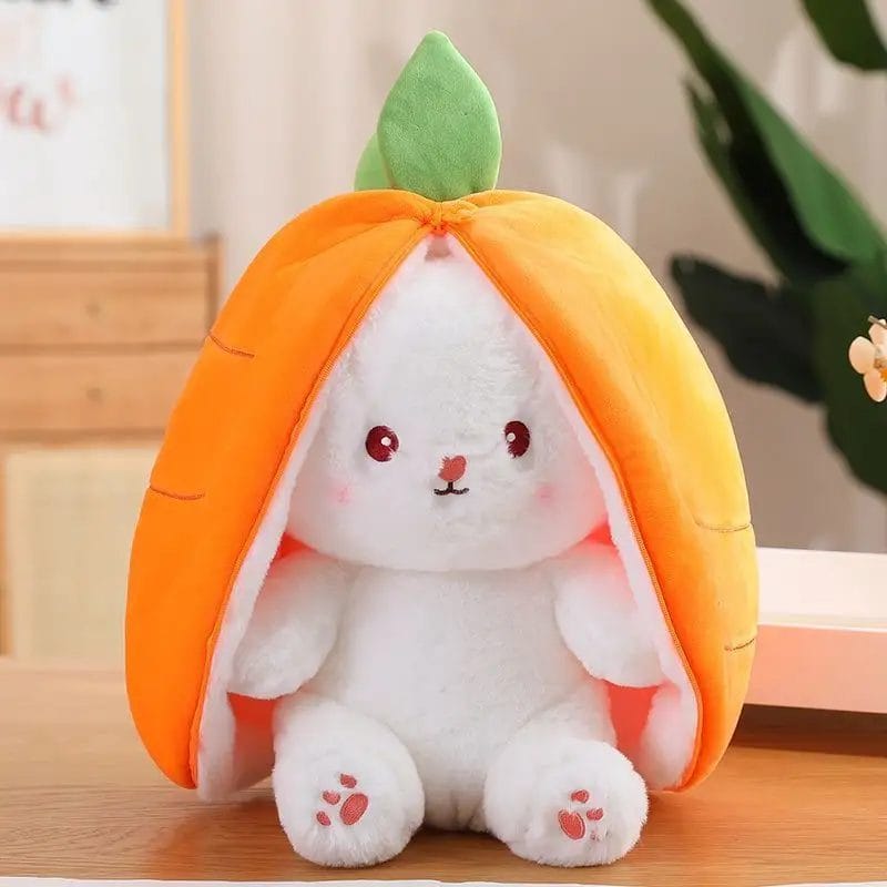 Jucarie de Plus Reversibila, Iepurasul Morcovel, 30 Cm, Moale si Catifelat, 30x30x25 Cm, + 3 Ani - LUDIRO