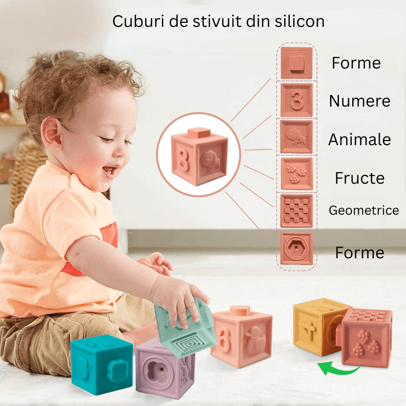 Cuburi texturate pentru explorare și potrivire în timpul jocului
