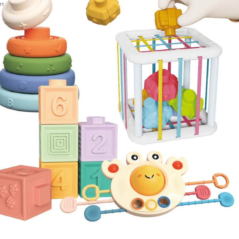 Prezentarea celor patru activități ale setului Montessori pentru bebeluși