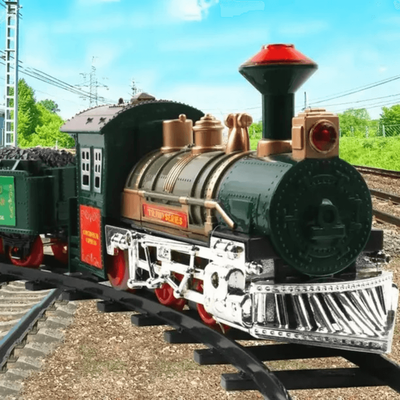 LUDIRO – Detaliu al locomotivei verzi cu aspect clasic