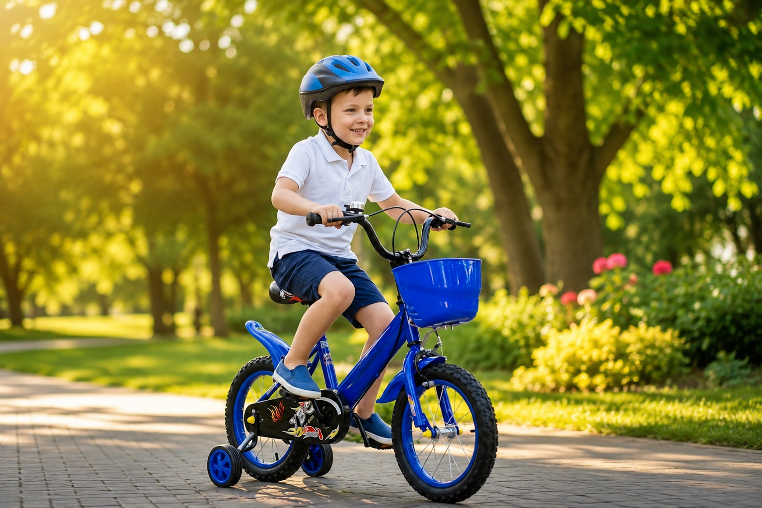 Categorie biciclete cu pedale pentru copii, modele stabile cu roți ajutătoare pentru plimbări sigure și joacă în aer liber.