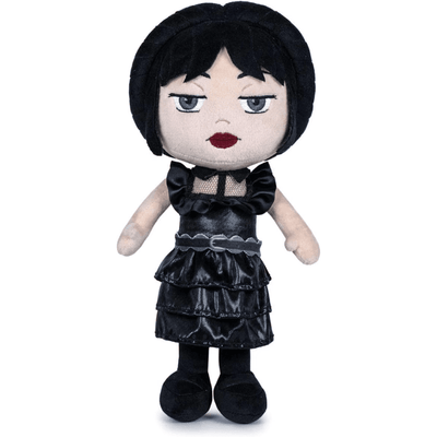 Păpușă de Plus Wednesday Addams 25 Cm – Jucărie Moale, Originală Giochi Preziosi, Cadoul Perfect pentru Copii - LUDIRO