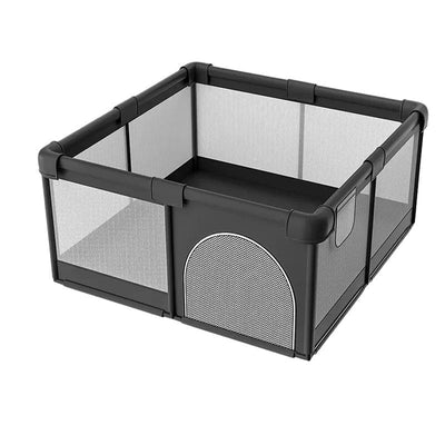 Tarc de Joaca pentru Copii, 1-5 Ani, 180x150x66 Cm, Spatiu Sigur si Generos, Cu Plasa Moale, Protectie la Colturi si Structura Stabila, Ideal pentru Interior si Exterior, Usor de Asamblat, Negru - LUDIRO