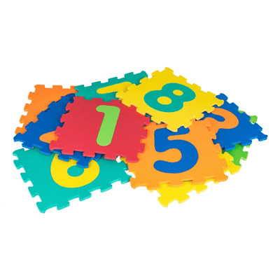 Covor Puzzle copii LUDIRO cu Cifre 0-9 Detasabile, Spuma EVA Sigura, 10 Piese 32x32 cm - LUDIRO