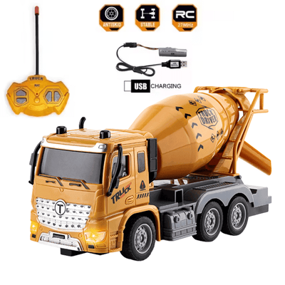 Betoniera cu telecomanda RC LUDIRO, Camion realist 1:20 cu Rezervor Rotativ 360°, Sunete, Lumini si Control Complet, Ideal pentru Copii Pasionati de Constructii - LUDIRO