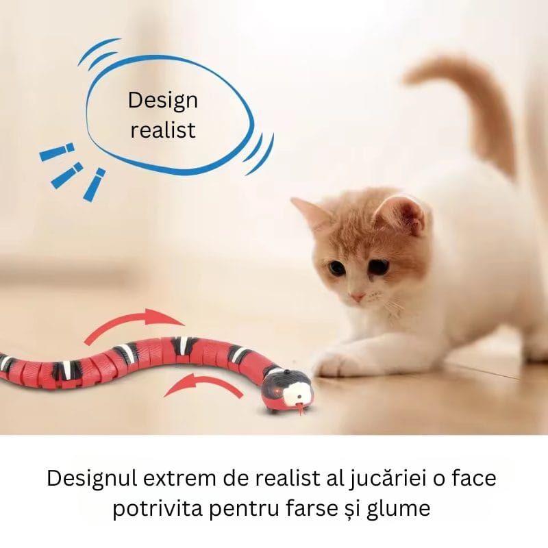 Jucarie Interactiva Sarpe RC, cu Incarcare USB, Miscare Realista in S, Senzatie Educativa si Distractiva pentru Animale de Companie, Perfect pentru Dezvoltarea Creativitatii si a Reflexelor, +6 Ani - LUDIRO