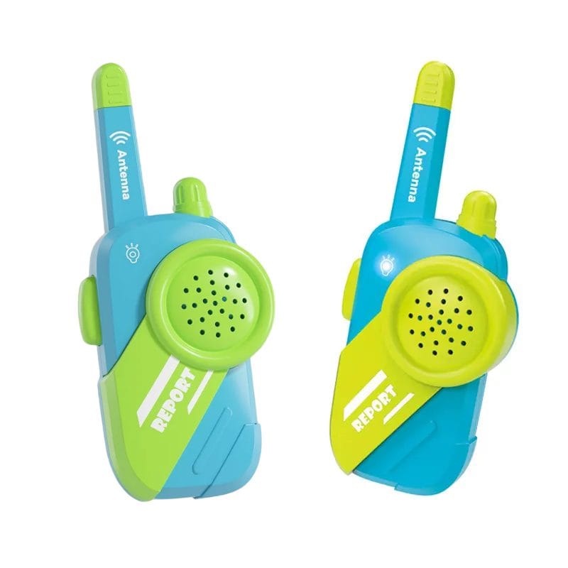 Walkie-Talkie pentru copii, Jucarie Interactiva cu Sunet Clar, Distanta Lunga de Comunicare, Buton de Apel Usor de Utilizat, Semnal Stabil si Design Ergonomic, + 3 Ani, Albastru Verde - LUDIRO