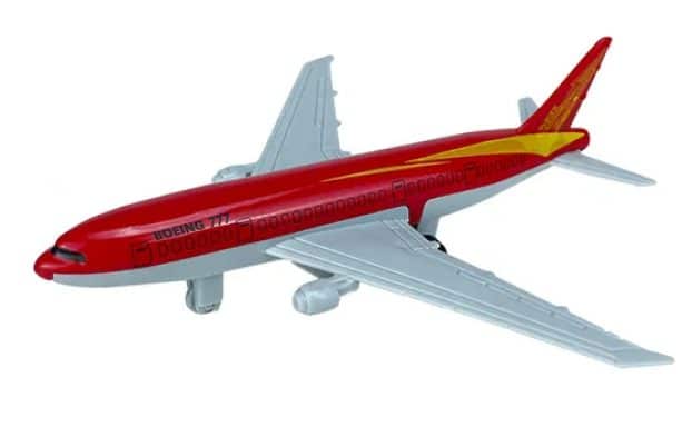 Avion in Miniatura, Pull Back, Rosu, 13.5x11x2 Cm, + 3 Ani - LUDIRO